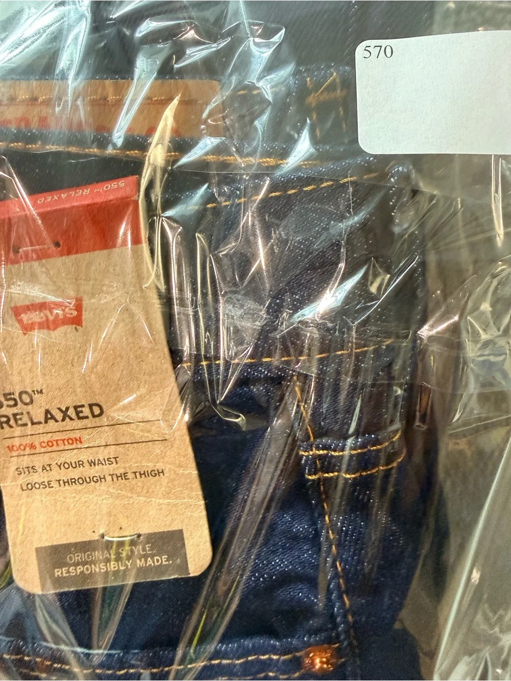 Levi’s - Men's 550 Relaxed Dark Blue Jeans - Classic Straight Fit